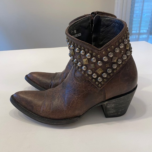 Old Gringo Women's Mini Belinda 7"‎ Ankle Boots Size 7 B Brown Bootie Cowboy - Picture 7 of 16
